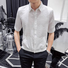 Camisas masculinas de meia manga com bolsos frontal, preto/branco, verão, roupa masculina, lisa, slim fit, blusa casual fina, 3xl-m, 2021 2024 - compre barato