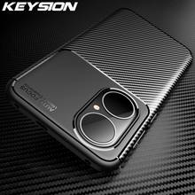 KEYSION-funda a prueba de golpes para Huawei P50, P50 Pro, 5G, textura de fibra de carbono, funda trasera de silicona para teléfono Huawei P40 Lite E P30 Pro 2024 - compra barato