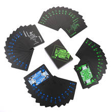 Качественные водонепроницаемые пластиковые игральные карты из ПВХ, набор трендовых игральных карт, классический инструмент для покера, чисто черные игры для развлечения 2024 - купить недорого