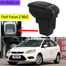 Reposabrazos giratorio para Ford Focus 2 Mk2 2005-2011, caja central de almacenamiento de cuero PU con portavasos, Cenicero USB 2024 - compra barato