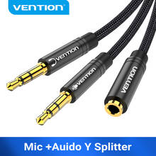 Vention Splitter наушников аудио кабель для компьютера 3,5 мм Женский до 2 Мужской 3,5 мм Mic аудио Y Splitter кабель для подключения к ПК 2024 - купить недорого