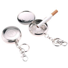 1 pcs Pocket ashtray with keychain mini portable pocket mobile car stainless steel ashtray 2024 - buy cheap