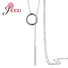 New Luxury Brand Long Women Creative Design 925 Sterling Silver Pendant Necklaces Geometric Triangle Shape Cubic Zircon Jewelry 2024 - buy cheap