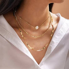 Collares multinivel de moda MAA-OE para mujer, cadena de serpiente de oro blanco lechoso Vintage, regalo de joyería al por mayor, 2020 2024 - compra barato