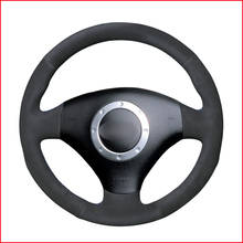 Cubierta de ante negro para volante de coche, accesorio para Audi A2, 8Z, A3, 8L, Sportback, A4, B6, Avant, A6, C5, A8, D2, TT, 8N, S3, S4, RS, 4, RS, 6 2024 - compra barato