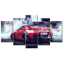 5 peças da arte da parede lona supra carro esporte pinturas hd impresso posters modular fotos para sala de estar decoração 2024 - compre barato