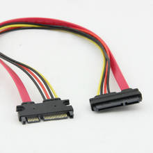 Cable de extensión de Cable de alimentación de datos, conector SATA de 50cm, 22 pines (15 + 7) macho a 22 pines hembra SATA Serial ATA 2024 - compra barato