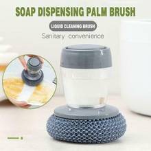 Kitchen Soap Dispensing Palm Brush Easy Use Scrubber Wash Clean Tool Holder Soap Dispenser Brush Kitchen Cleaning Tool 2024 - buy cheap