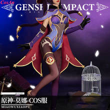 CosAn Hot Game Genshin Impact Mona Cosplay Costume Fashion Romantic Purple Combat Uniform Female Role Play Clothing S-XL 2024 - buy cheap