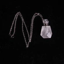 High Quality Natural Stone Perfume Bottle Necklace Clear Crystal Amethysts Quartz Pendants Reiki Healing Pendulum For Girls 2024 - buy cheap