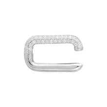 Slzely-pendiente de circonita deslizante para mujer, pendiente de hueso del oído Multicolor, Mono rectangular blanco de Plata de Ley 925 auténtica, 1 ud. 2024 - compra barato