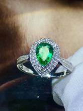 Anéis femininos de pedras preciosas, joias finas verdadeiras 18k ouro greenl 0,91ct, anéis finos para mulheres 2024 - compre barato