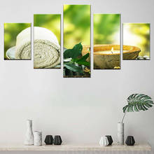 Canvas Pictures Home Decor HD Prints 5 Pieces Towel Leaf Candle Paintings Spa Massage Posters Modular Living Room Wall Art Frame 2024 - buy cheap