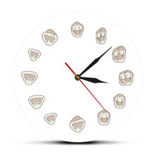Relógio de parede acrílico para dentista, relógio de parede silencioso, higienizador, decoração de escritório, dental e médico, presente de dentista para parede de banheiro engraçado com 12 dentes 2024 - compre barato