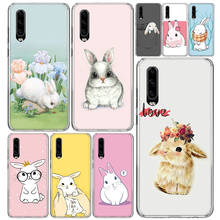 Funda de teléfono con estampado de conejo para Huawei, carcasa con dibujos animados, para Huawei P40, P30, P20, P10, Mate 20, 10, 30 P smart Z + Pro Plus Lite 2024 - compra barato