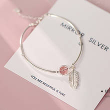 Fashion Crystal Round Bead Feather Charm Bracelet & Bangles For Women Wedding Jewelry SL261 2024 - buy cheap