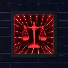 Law attorance Scale of Justice 3D зеркало Бесконечность фирма офис атторнея здание освещение светодиодный вихревой туннель межзвездное зеркало 2024 - купить недорого