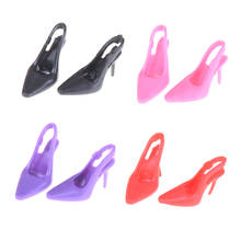 1Pair 4 Colors Kids Gift High Heel Evening Party Wear Shoes For Barbie For BJD Doll Clothes Dress Accessories 2024 - buy cheap