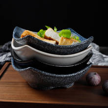 Plato de cerámica Retro de arte japonés, plato de Sushi Ramen de Cuatro Esquinas, sencillo para el hogar, Hotel, restaurante, cubiertos, ensaladera, postre, Snackplate 2024 - compra barato