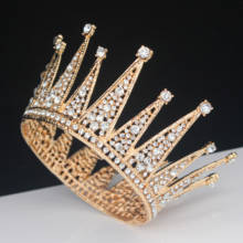 Ornamento para cabelo, acessório vintage de cristal queen king tiara para casamento, diadema para cabelo, para mulheres 2024 - compre barato