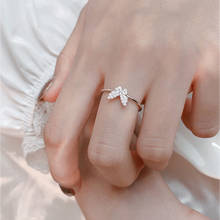 Anéis de borboleta vintage para mulheres, amantes de casal, anel aberto de punho, joias ajustáveis, presente, zircônio brilhante 2024 - compre barato