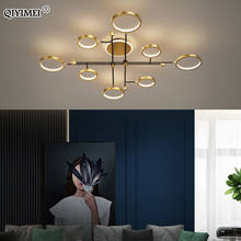 Lámpara de araña LED moderna dorada con Control remoto para sala de estar, comedor, dormitorio, lámpara de aluminio de hierro, iluminación interior regulable 2024 - compra barato