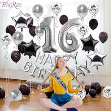 FENGRISE Silver Balloon Decor Sweet 16 Party Decorations Happy Birthday Decorations 16th Birthday Party 16 Birthday Sash Banner 2024 - buy cheap