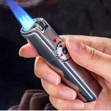 Metal Flint One Triple Torch Lighter Windproof BBQ Jet Gas Cigar Lighter Turbo  Kitchen Cigar Spray Gun Outdoor Gadgets For Men 2024 - buy cheap