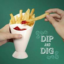 White Plastic French Fry Fries Cup Salad Hand Assorted Sauce Ketchup Jam Cups Portable Dipping Container Kitchen Supplies 2024 - buy cheap