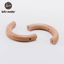 Let'S Make 20pcs Semi Ring Beech Wooden Unicorn Teething Baby Wooden Teether New Born Three Holes Play Gym Diy Teether Baby toys 2024 - buy cheap