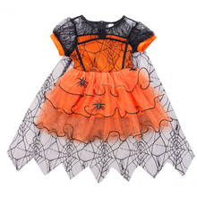 Toddler Girls Witch Costume Halloween Spider Fancy Sweet Princess Festival Dress Outfit Kids Girls Dress 2024 - buy cheap