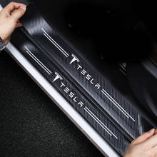 4 шт. автомобильные пороги из углеродного волокна пыленепроницаемые и устойчивые к царапинам автомобильные наклейки для Tesla model 3 Y Model S Model X автомобильные аксессуары 2024 - купить недорого