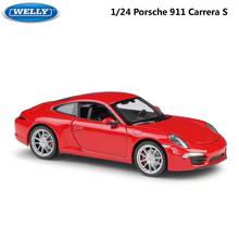WELLY Diecast 1:24 Model Car Porsche 911 Carrera S Metal Racing Car Alloy Sports Car Toy Car For Kids Gift Decoration Collection 2024 - buy cheap