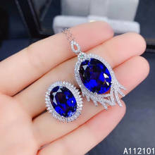 KJJEAXCMY Fine Jewelry 925 sterling silver inlaid natural sapphire girl noble necklace pendant ring set support test with box 2024 - buy cheap