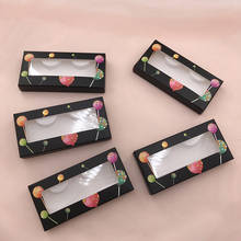 Lollipop коробки для ресниц пустые черные прямоугольные бумажные ресницы упаковка с белым лотком 2024 - купить недорого