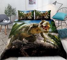 3D Dinosaur Duvet Cover Set Dinosaur Destroy Park Bedding Tropical Dinosaur Quilt Cover King Bed Set 3pcs Teens Animal  Dropship 2024 - buy cheap