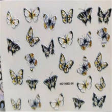 Наклейки для ногтей с выгравированными цветами и бабочками 2024 - купить недорого