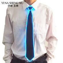 Gravata borboleta estilo neon para homens, gravata brilhante de led, dia das bruxas, decoração de natal, dj, bar, palco, adereço para presente 2024 - compre barato