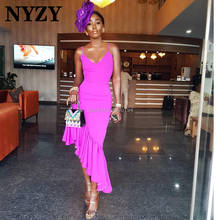 NYZY C283 Lycra Asymmetrical Ruffles Cocktail Dresses 2020 Africa Party Dress Short Gown Prom Homecoming Graduation 2024 - buy cheap