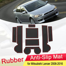 Alfombrilla antideslizante de goma para Mitsubishi Lancer Ralliart EVO X Galant 2008 ~ 2016, almohadilla para taza, ranura para puerta, posavasos, accesorios para coche 2024 - compra barato