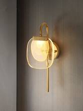 Luxury Modern Designer Copper Glass Wall Lamp Simple Gold Lustre Art Decor Indoor Lighting Bedroom Bedside Aisle Stairs Bathroom 2024 - buy cheap