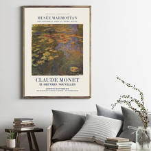 Póster de exposición de Claude Monet, impresión en lienzo del museo de arte francés, pintura abstracta, imagen artística de pared Vintage, decoración del hogar para sala de estar 2024 - compra barato