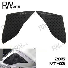 Black Motorcycle Sticker Tank Traction Pad Side Gas Fuel Knee Grip Protector Decal Parts For YAMAH MT-03 MT03 2015 2016 2017 2024 - buy cheap