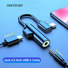 Conector de auriculares tipo c a 3,5mm, Cable auxiliar USB C para Huawei P30, P20 pro, Xiaomi Mi 9, 8, Oneplus 7, divisores de Adaptador de Audio USB C 2024 - compra barato