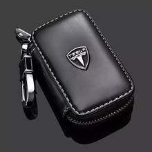 For Tesla Model S Model X Model 3 Model Y Genuine Leather Car Remote Key Case Bag Cover Shell Wallet Auto Smart Key Accessories 2024 - buy cheap