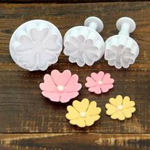 3Pcs/Set Mini Heart Flower Molds Plastic Plunger DIY Cake Decorating Tools Fondant Sugar Craft Biscuit Cookies Cutter Mold 2024 - buy cheap