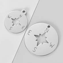10pcs/Lot High Quality Compass Charms Stainless Steel Mirror Polished Pendants For DIY Making Necklace Bracelet Accessories 2024 - buy cheap