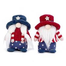 Patriotic Veterans Day Tomte Gnome Decorations Handmade Stars Plush Doll Swedish Ornaments 4th of July Gift 2024 - buy cheap