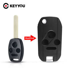 KEYYOU Modified Flip Remote Key Shell For Honda Accord Cr-V Civic Odyssey Insight Ridgeline 2/3/4 Buttons Folding Car Key Case 2024 - buy cheap
