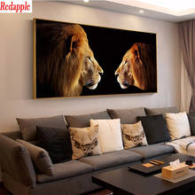 Diamond Embroidery Modern animal art, lion Picture Of Diamond Painting Full Square round drill Mosaic Cross Stitch Wall Art 2024 - buy cheap